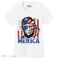 Merica Abraham Lincoln 4th Of July American Flag Women's Cooling Performance Crew T-Shirt thumb 0