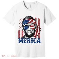 Merica Abraham Lincoln 4th Of July American Flag Premium T-Shirt thumb 0