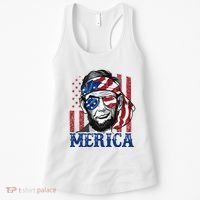 Merica Abraham Lincoln 4th Of July American Flag Women's Tank Top thumb 0