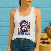 Merica Abraham Lincoln 4th Of July American Flag Women's Tank Top thumb 2