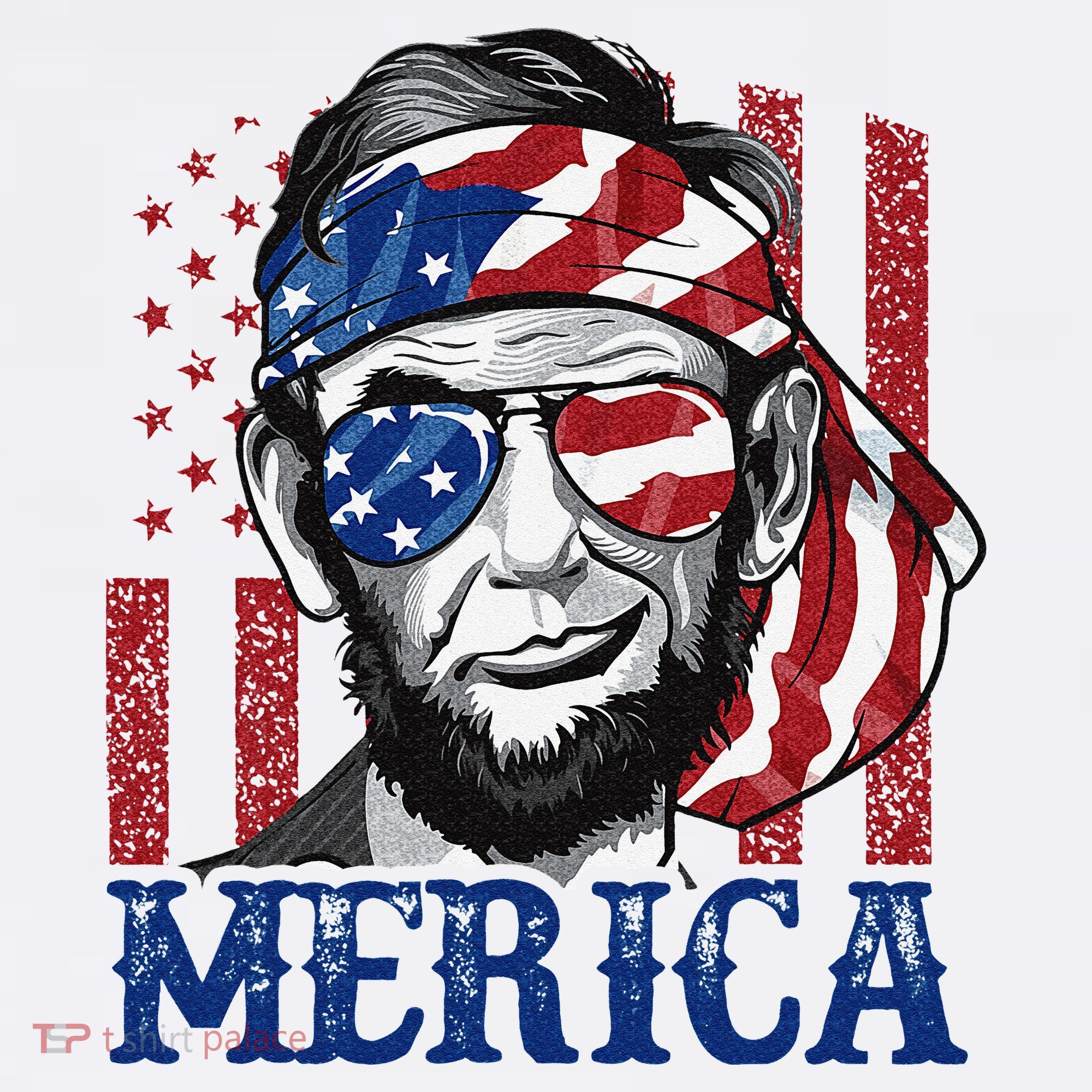 Merica Abraham Lincoln 4th Of July American Flag Women's Tank Top