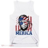 Merica Abraham Lincoln 4th Of July American Flag Tank Top thumb 0