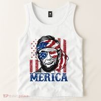 Merica Abraham Lincoln 4th Of July American Flag Tank Top thumb 2