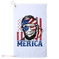 Merica Abraham Lincoln 4th Of July American Flag Golf Towel thumb 0