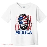 Merica Abraham Lincoln 4th Of July American Flag Toddler T-Shirt thumb 0