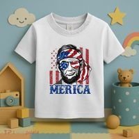 Merica Abraham Lincoln 4th Of July American Flag Toddler T-Shirt thumb 3