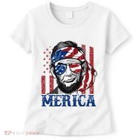 Merica Abraham Lincoln 4th Of July American Flag Women's T-Shirt thumb 0