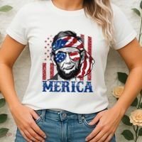 Merica Abraham Lincoln 4th Of July American Flag Women's T-Shirt thumb 2