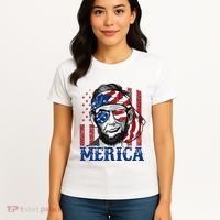 Merica Abraham Lincoln 4th Of July American Flag Women's T-Shirt thumb 4