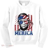 Merica Abraham Lincoln 4th Of July American Flag Kids Sweatshirt thumb 0