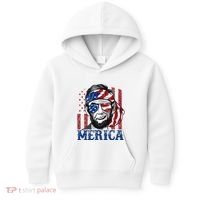 Merica Abraham Lincoln 4th Of July American Flag Kids Hoodie thumb 0