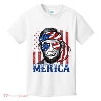 Merica Abraham Lincoln 4th Of July American Flag Kids T-Shirt thumb 0