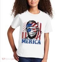 Merica Abraham Lincoln 4th Of July American Flag Kids T-Shirt thumb 2