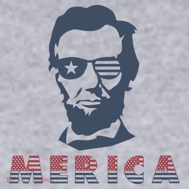 Merica Abe Lincoln Women's Racerback Cropped Tank