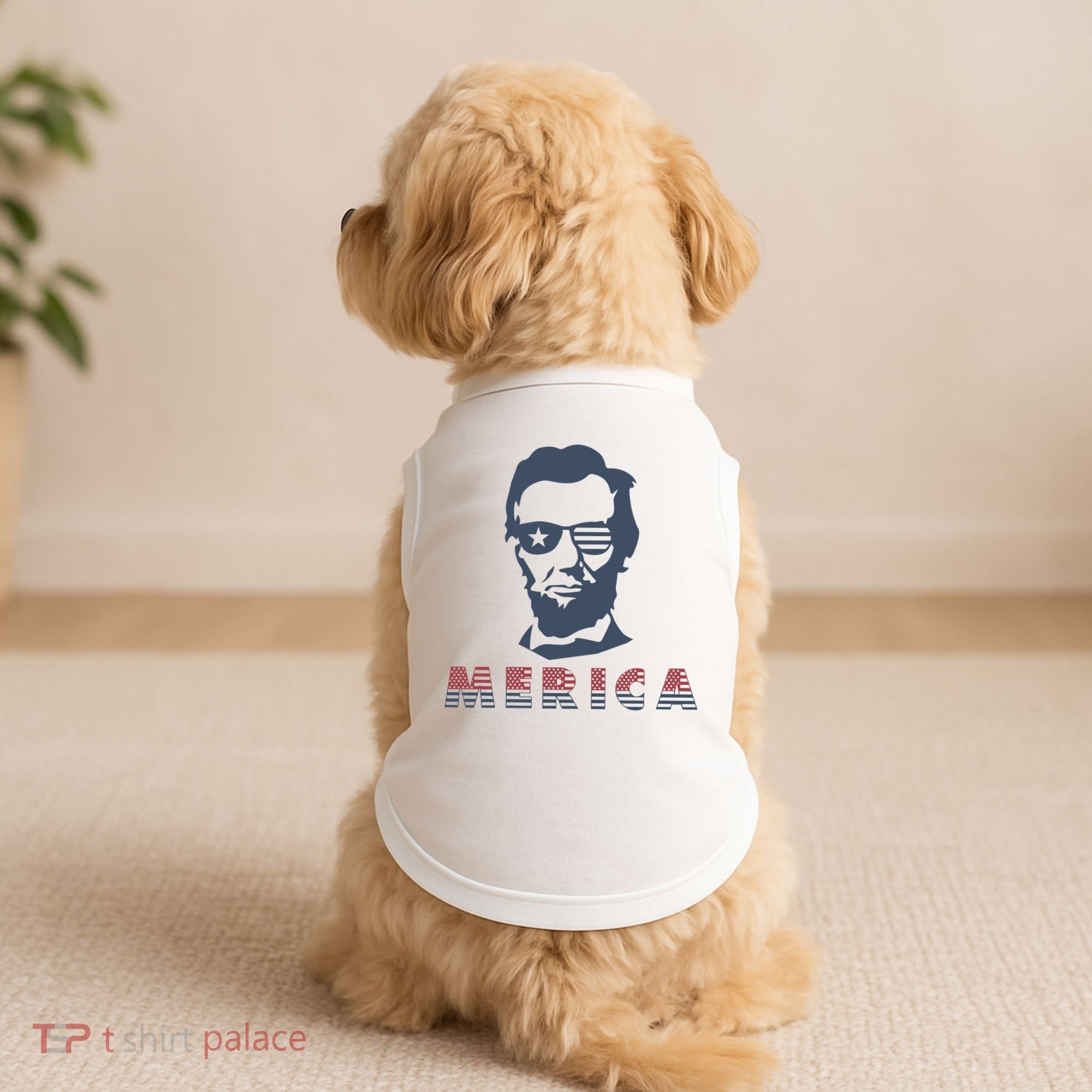 Merica Abe Lincoln Doggie Tank