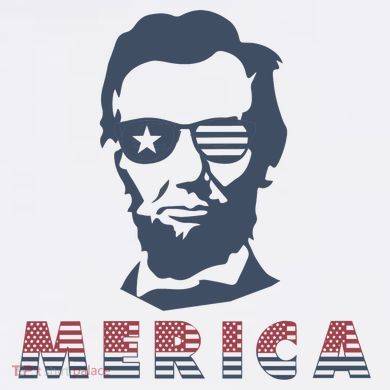 Merica Abe Lincoln Comfort Colors Heavyweight Long Sleeve T-Shirt