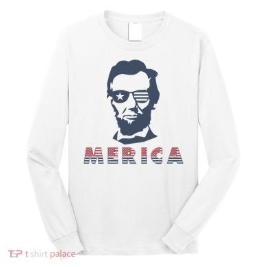 Merica Abe Lincoln Long Sleeve Shirt