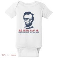 Merica Abe Lincoln Baby Bodysuit thumb 0