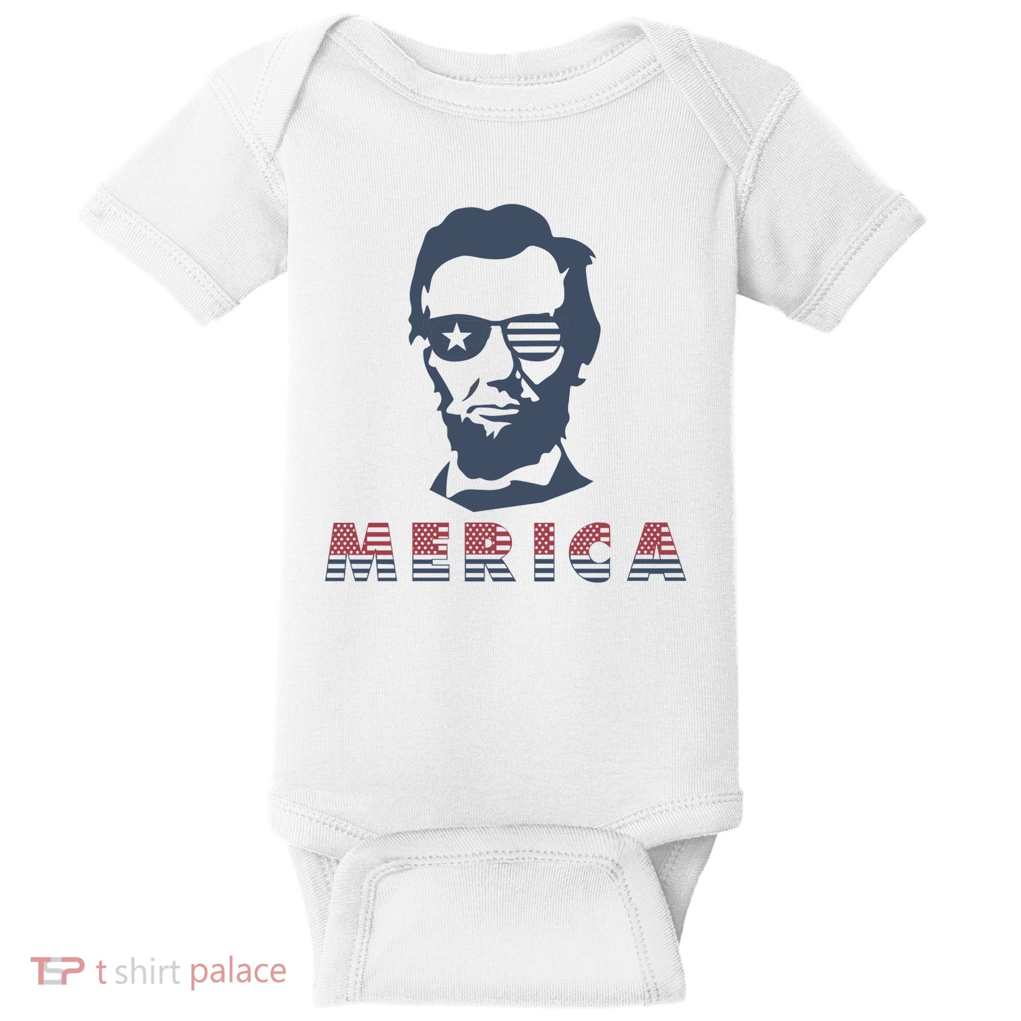 Merica Abe Lincoln Baby Bodysuit