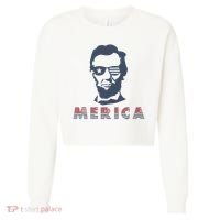 Merica Abe Lincoln Cropped Pullover Crew thumb 0