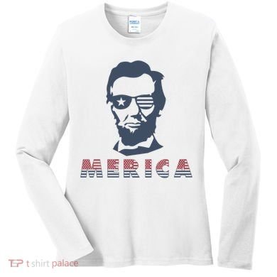 Merica Abe Lincoln Women's Long Sleeve Shirt