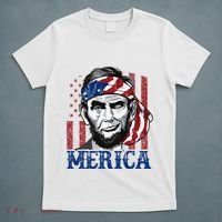 Merica Abraham Lincoln 4th Of July American Flag T-Shirt thumb 5