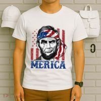 Merica Abraham Lincoln 4th Of July American Flag T-Shirt thumb 6