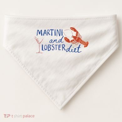Martini And Lobster Diet Martini Aesthetic Fisherman Core USA-Made Doggie Bandana