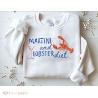 Martini And Lobster Diet Martini Aesthetic Fisherman Core Sweatshirt thumb 2