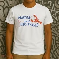 Martini And Lobster Diet Martini Aesthetic Fisherman Core T-Shirt thumb 3