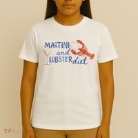 Martini And Lobster Diet Martini Aesthetic Fisherman Core T-Shirt thumb 4