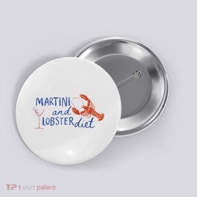 Martini And Lobster Diet Martini Aesthetic Fisherman Core Button