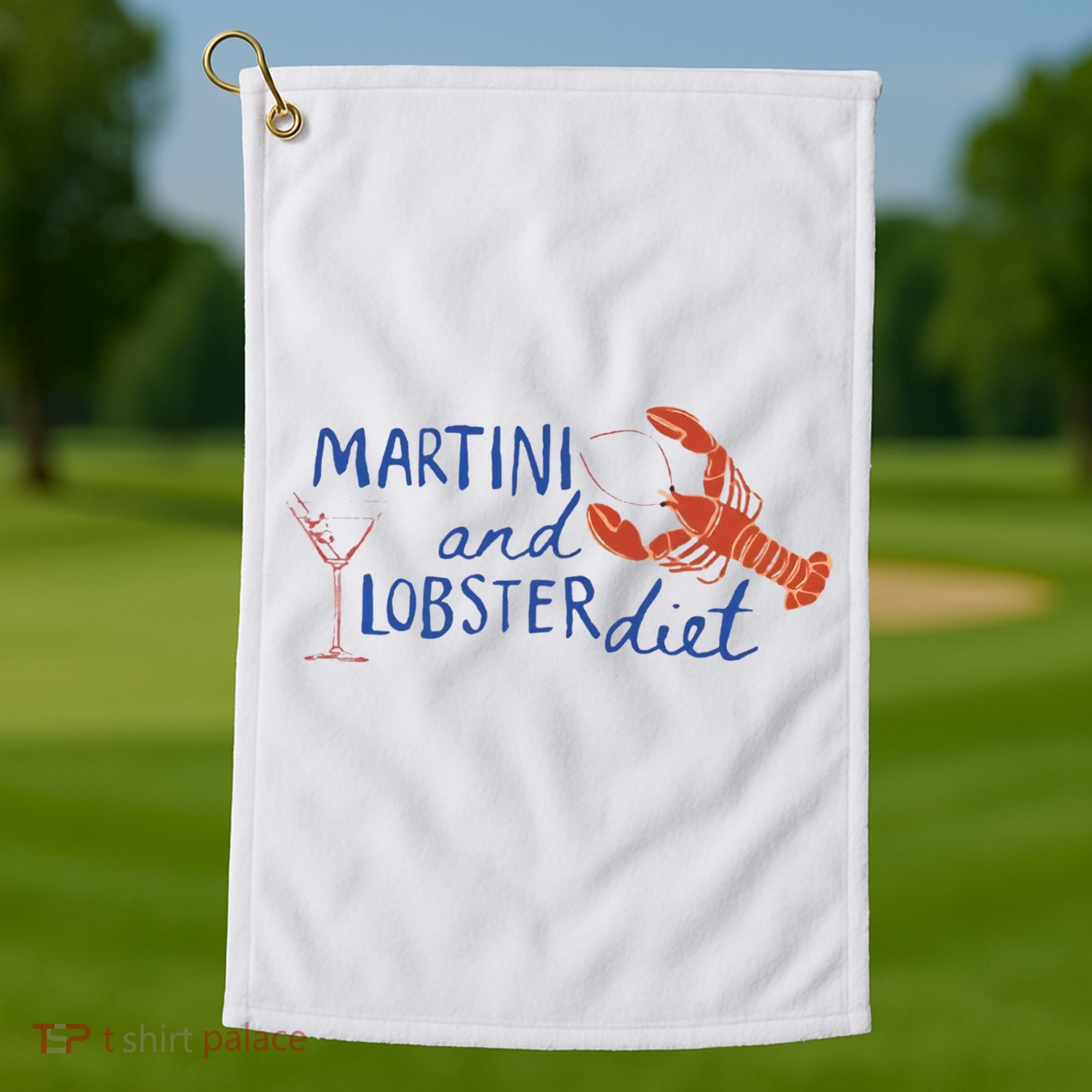 Martini And Lobster Diet Martini Aesthetic Fisherman Core Golf Towel