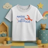 Martini And Lobster Diet Martini Aesthetic Fisherman Core Toddler T-Shirt thumb 3