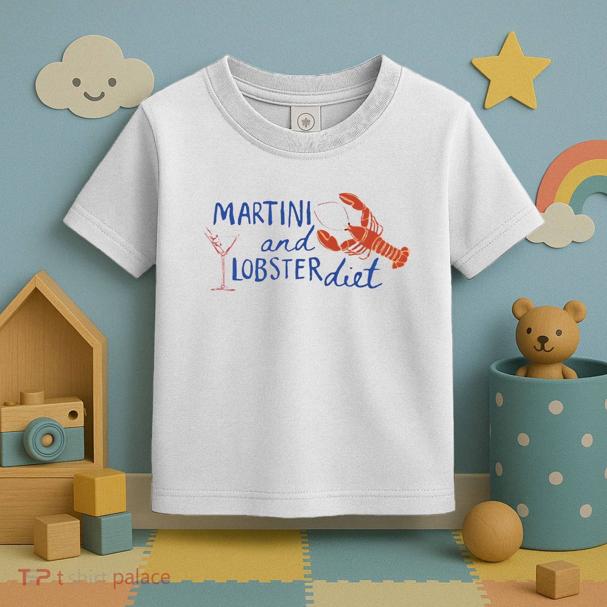 Martini And Lobster Diet Martini Aesthetic Fisherman Core Toddler T-Shirt