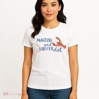 Martini And Lobster Diet Martini Aesthetic Fisherman Core Women's T-Shirt thumb 4