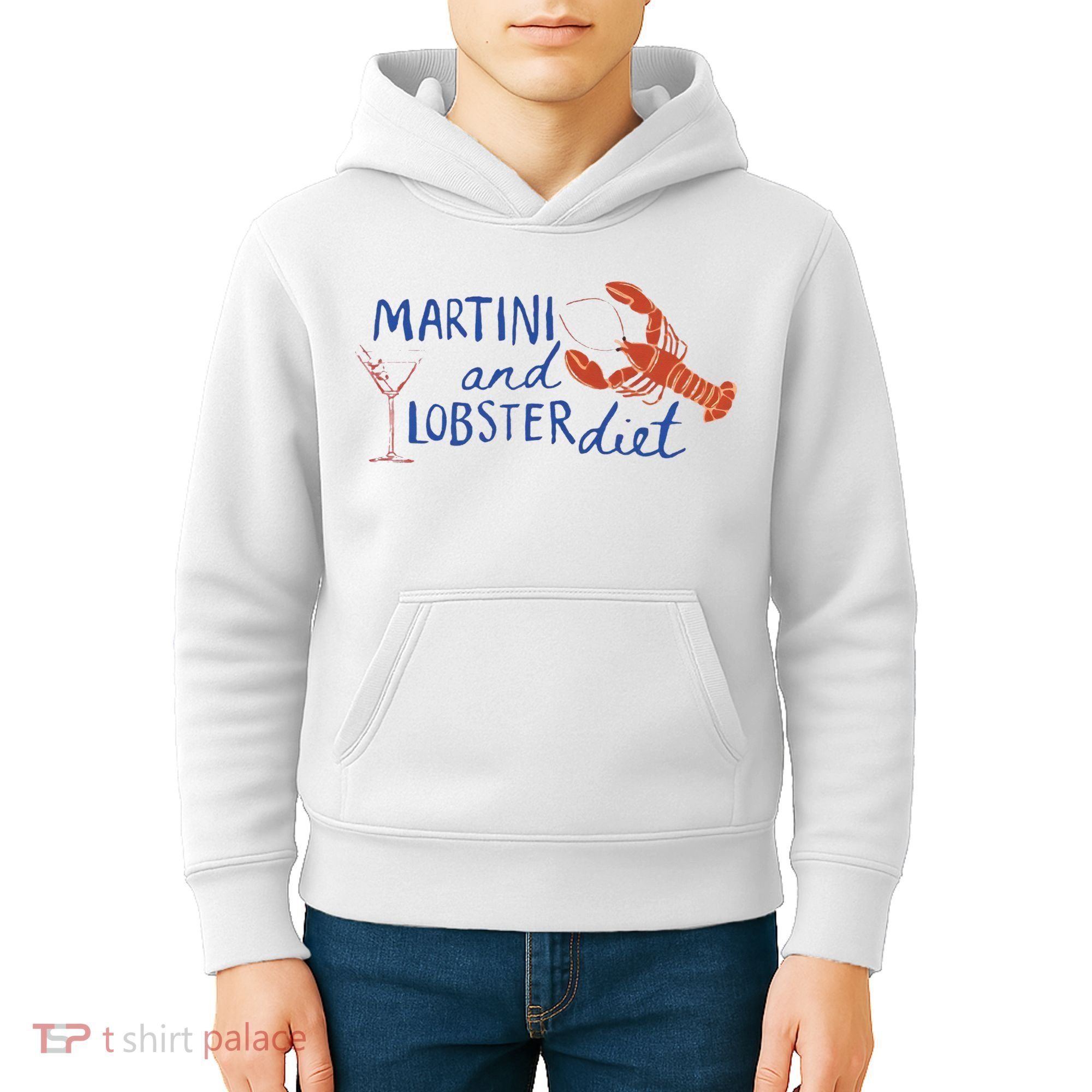 Martini And Lobster Diet Martini Aesthetic Fisherman Core Kids Hoodie
