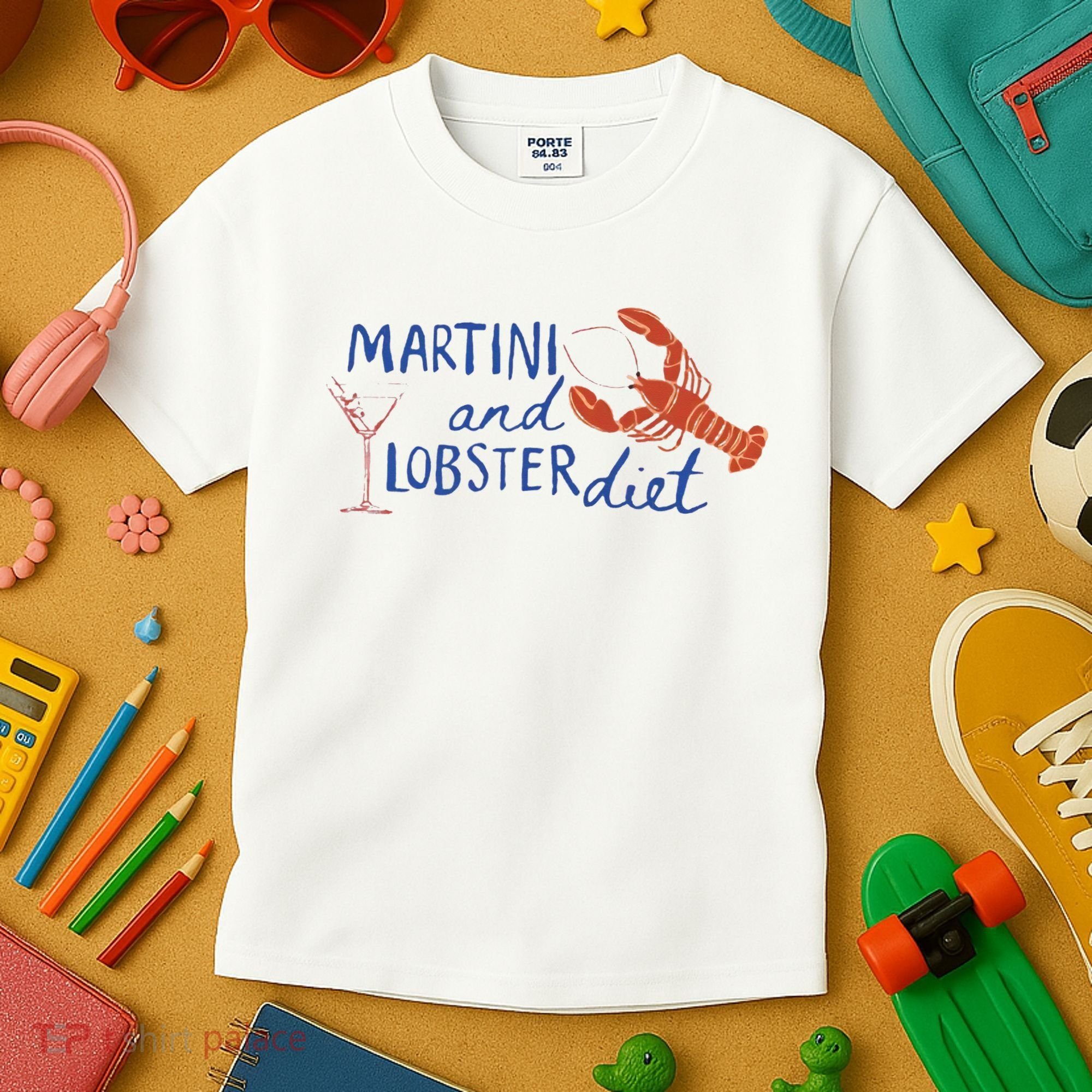 Martini And Lobster Diet Martini Aesthetic Fisherman Core Kids T-Shirt