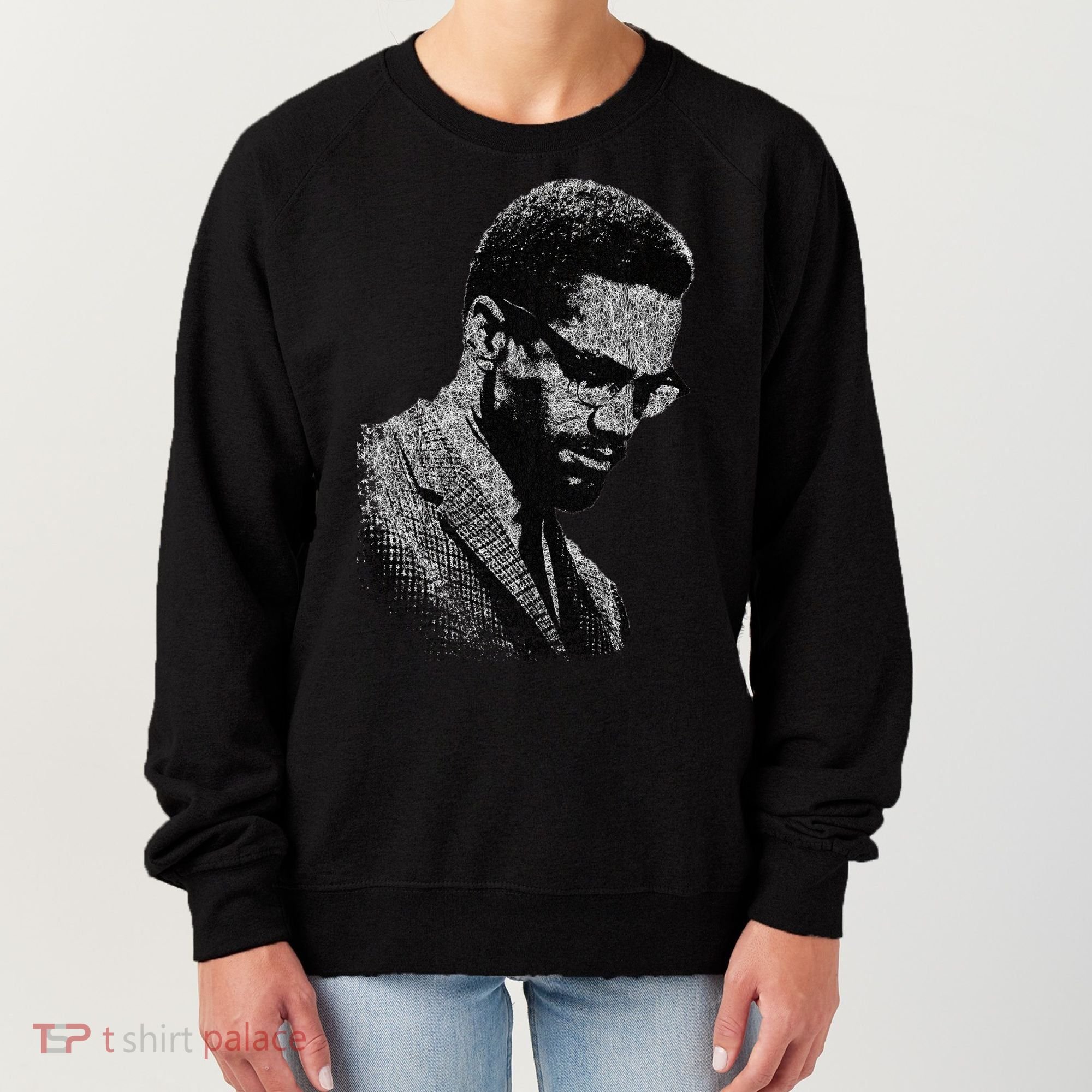 Malcolm X Black And White Portrait Women's Sweatshirt