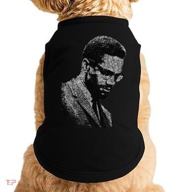 Malcolm X Black And White Portrait Doggie Tank