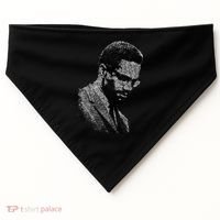 Malcolm X Black And White Portrait USA-Made Doggie Bandana thumb 0