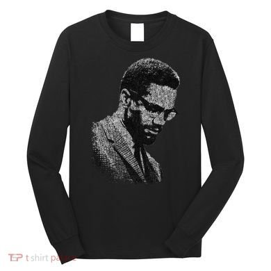 Malcolm X Black And White Portrait Long Sleeve Shirt