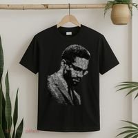 Malcolm X Black And White Portrait T-Shirt thumb 2