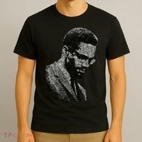 Malcolm X Black And White Portrait T-Shirt thumb 3