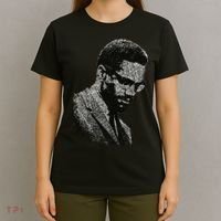 Malcolm X Black And White Portrait T-Shirt thumb 4