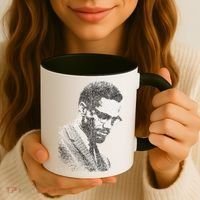 Malcolm X Black And White Portrait Coffee Mug thumb 3