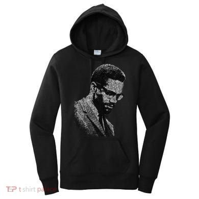 Malcolm X Black And White Portrait Women's Hoodie