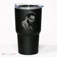 Malcolm X Black And White Portrait Tumbler thumb 0