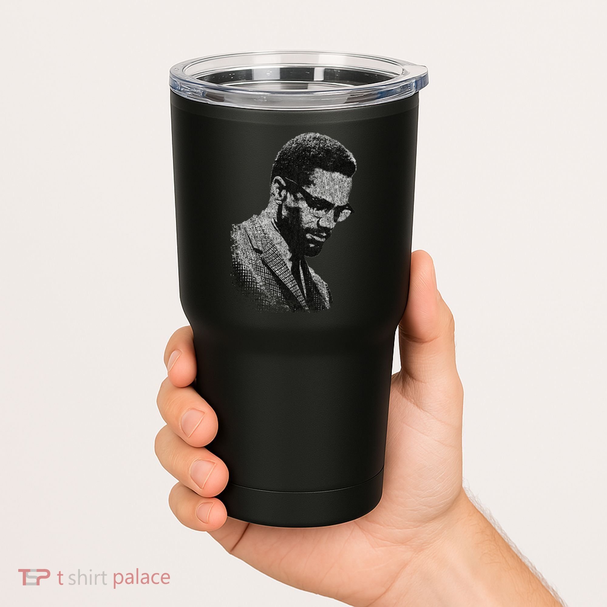 Malcolm X Black And White Portrait Tumbler