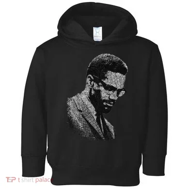 Malcolm X Black And White Portrait Toddler Hoodie
